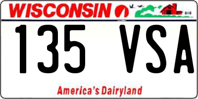 WI license plate 135VSA