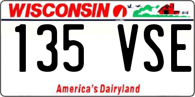 WI license plate 135VSE