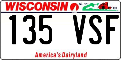 WI license plate 135VSF