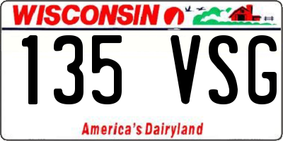 WI license plate 135VSG