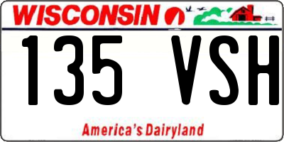 WI license plate 135VSH