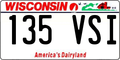 WI license plate 135VSI