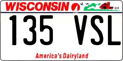 WI license plate 135VSL