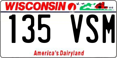 WI license plate 135VSM