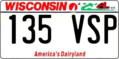 WI license plate 135VSP
