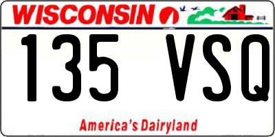 WI license plate 135VSQ