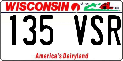WI license plate 135VSR