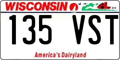 WI license plate 135VST