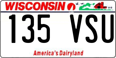 WI license plate 135VSU