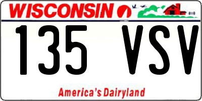 WI license plate 135VSV