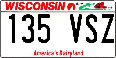WI license plate 135VSZ