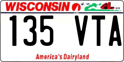 WI license plate 135VTA
