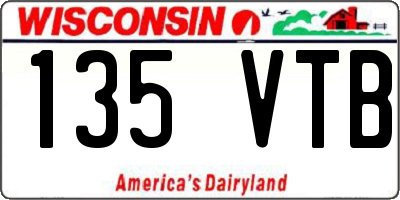WI license plate 135VTB