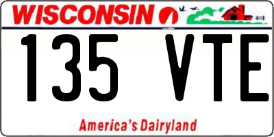 WI license plate 135VTE