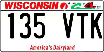 WI license plate 135VTK