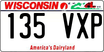 WI license plate 135VXP