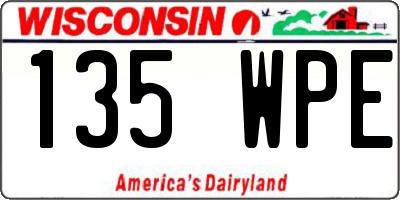 WI license plate 135WPE