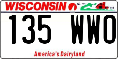 WI license plate 135WWO