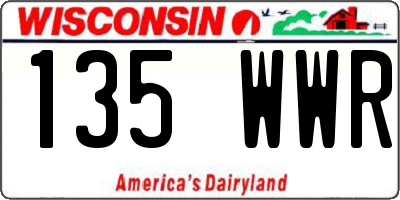 WI license plate 135WWR