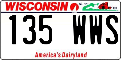WI license plate 135WWS