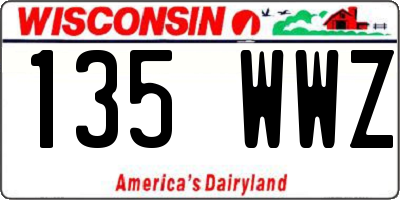 WI license plate 135WWZ