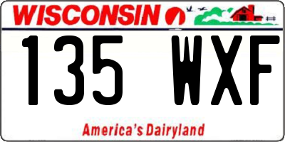WI license plate 135WXF