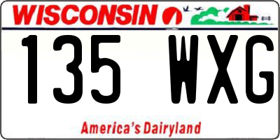 WI license plate 135WXG