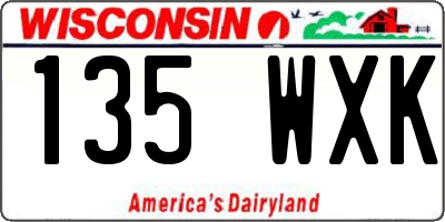 WI license plate 135WXK