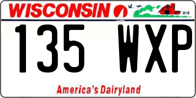 WI license plate 135WXP