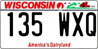 WI license plate 135WXQ