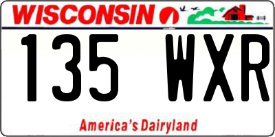 WI license plate 135WXR