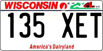 WI license plate 135XET