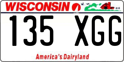 WI license plate 135XGG