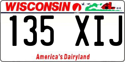 WI license plate 135XIJ