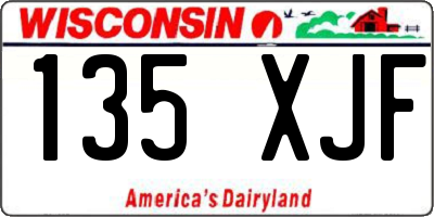 WI license plate 135XJF