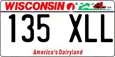 WI license plate 135XLL