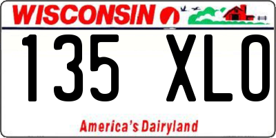 WI license plate 135XLO