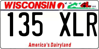 WI license plate 135XLR