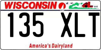 WI license plate 135XLT