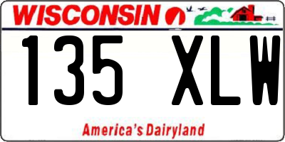 WI license plate 135XLW
