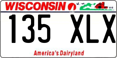 WI license plate 135XLX