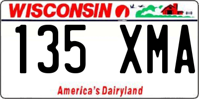 WI license plate 135XMA
