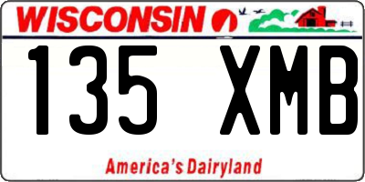 WI license plate 135XMB