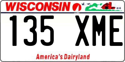 WI license plate 135XME
