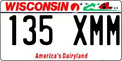 WI license plate 135XMM