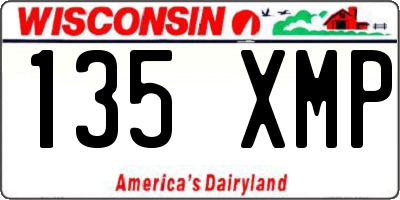 WI license plate 135XMP