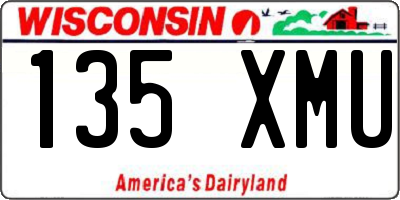 WI license plate 135XMU