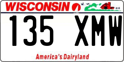 WI license plate 135XMW