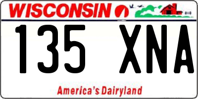 WI license plate 135XNA