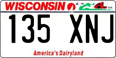 WI license plate 135XNJ
